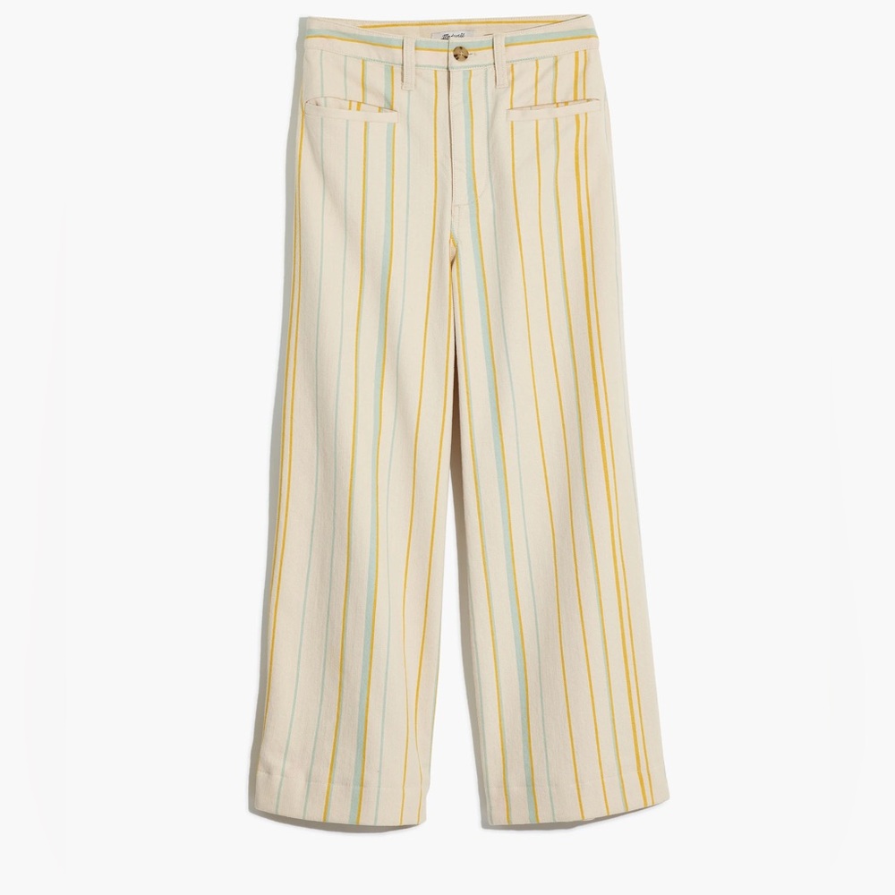Madewell Emmett Wide-Leg Crop Pants in Stripe